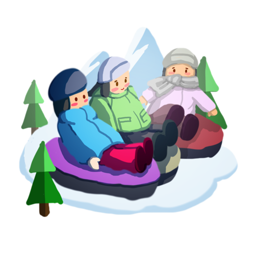 冬天滑雪儿童画