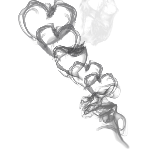 爱心形状烟圈烟雾