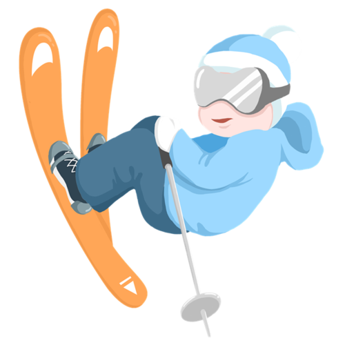 冬季滑雪男孩
