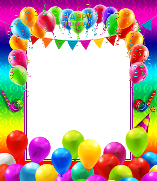 彩色气球生日派对边框