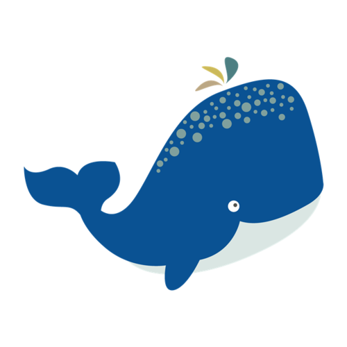 蓝色鲸鱼矢量图