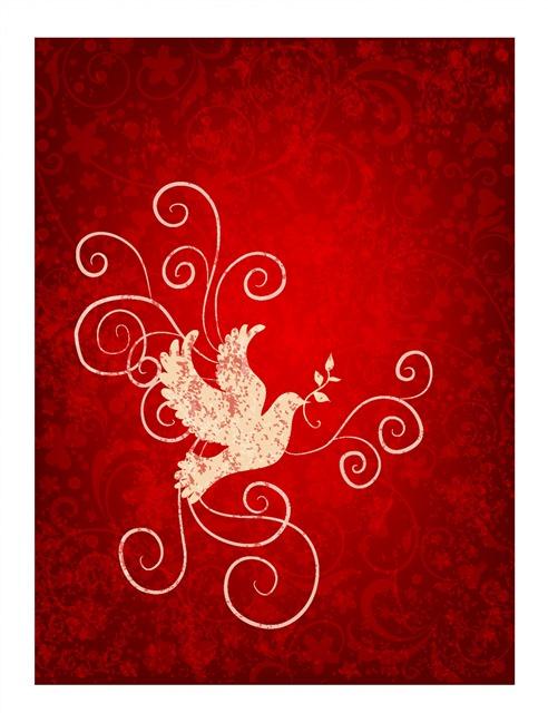 中国风红色花纹背景图