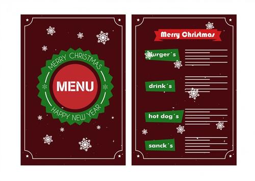 圣诞节菜单模板