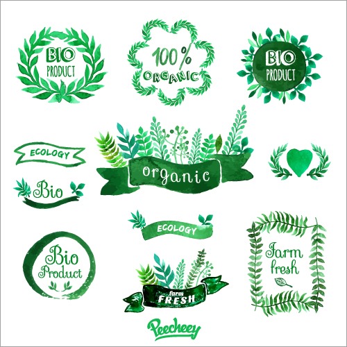 绿色植物环保标签