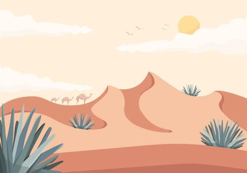 沙漠风景插画
