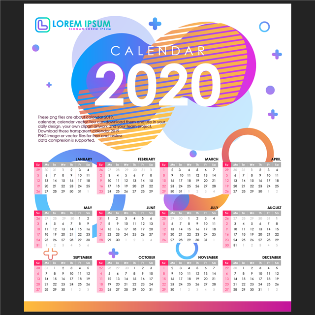 2020年假日历图片模板