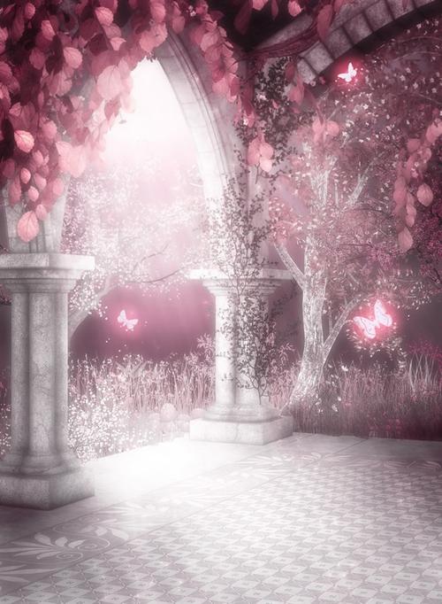 粉色浪漫殿堂背景图图片