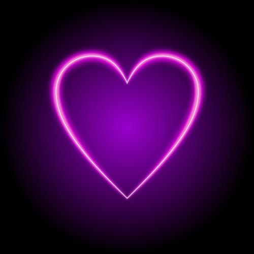 紫色光效心形图标