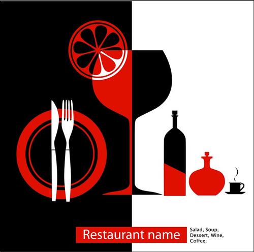 西餐厅菜单元素图片