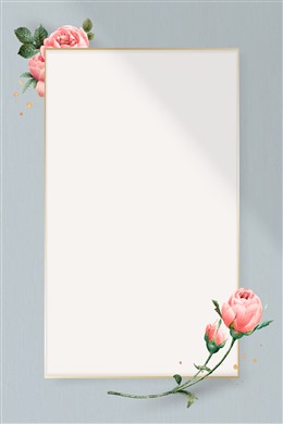 文艺花卉边框纯色背景图片