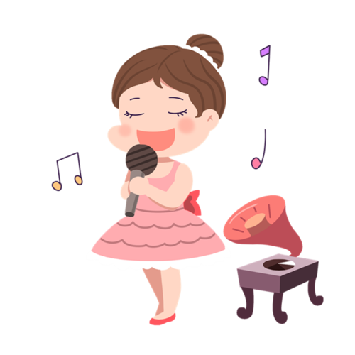唱歌的女孩音乐插画