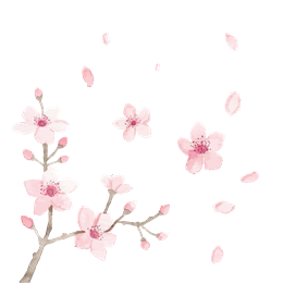 手绘粉色桃花花枝图片