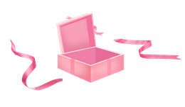 打开的粉色礼盒图片