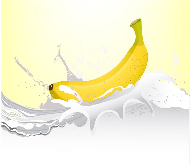 香蕉牛奶特效图