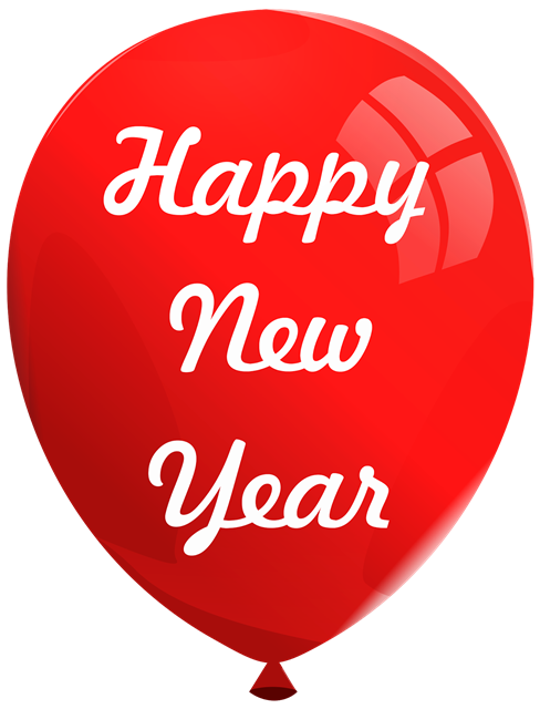 红色气球新年快乐装饰图片