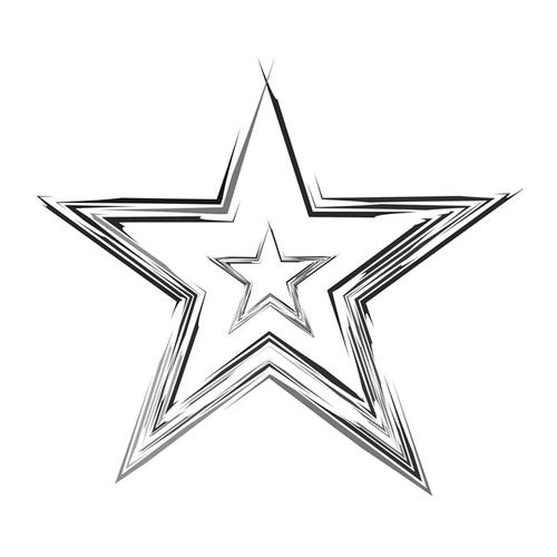 手绘素描五角星logo图片