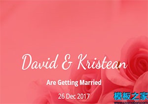 粉色浪漫婚礼单页网站模板