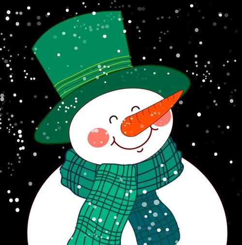 圣诞节冬天雪人手绘插画