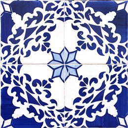 蓝色陶瓷图案背景