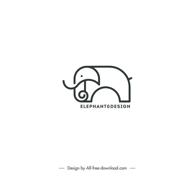 大象简笔画logo