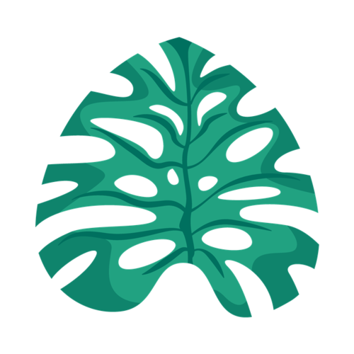 热带植物绿叶手绘装饰元素