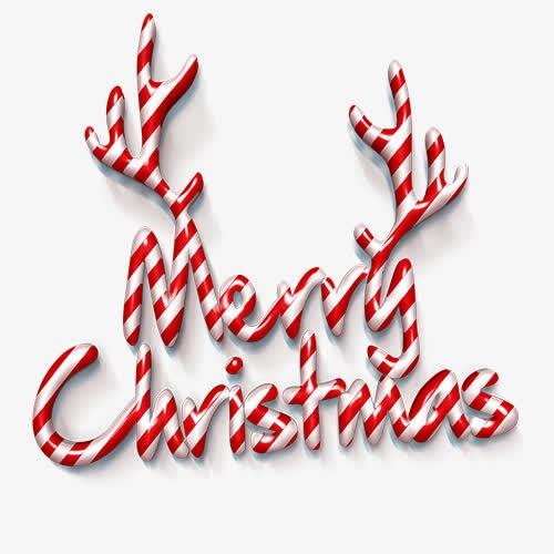 圣诞节创意鹿角艺术字体
