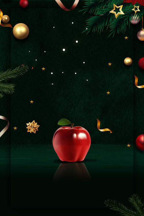 圣诞平安夜苹果背景图