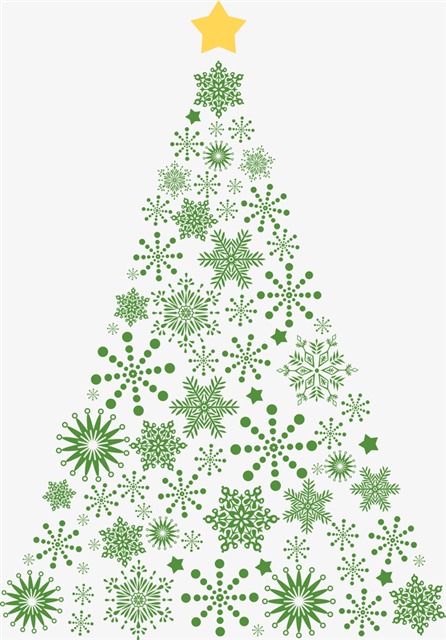 绿色雪花圣诞树圣诞元素