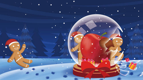 圣诞节水晶球背景图