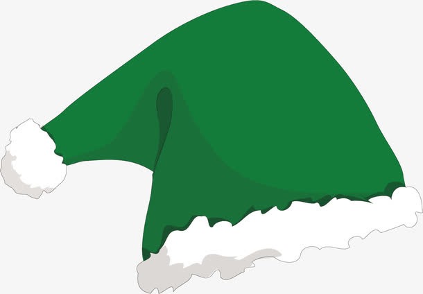 抖音绿色圣诞帽png免抠