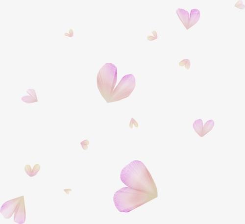 粉色爱心花瓣漂浮元素