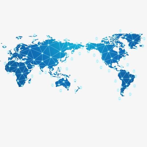 蓝色科技感世界地图