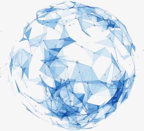蓝色几何立体科技地球