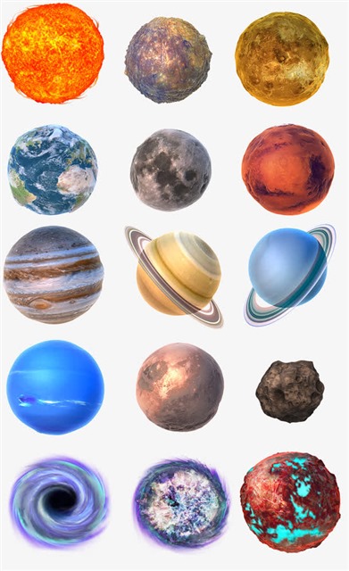 各大行星矢量图标元素
