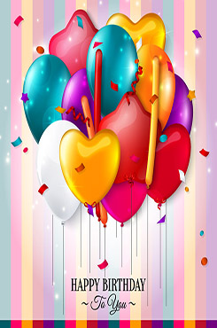 生日快乐彩色气球矢量图