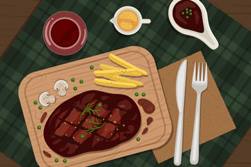 西餐美食插画图片