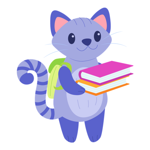 背着书包上学的小猫