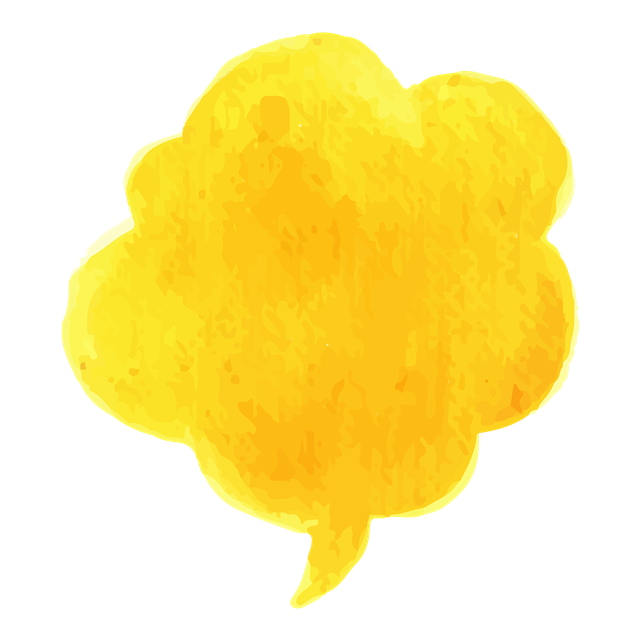 黄色水彩聊天框图片