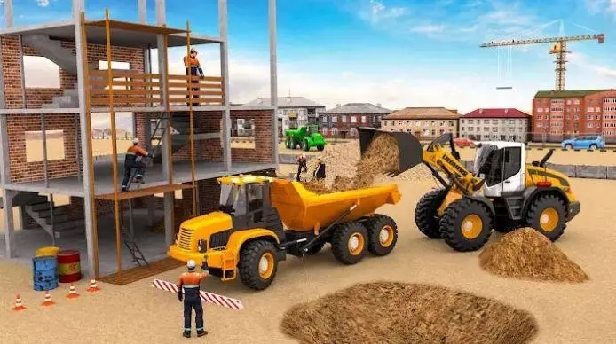模拟挖掘机建造大楼